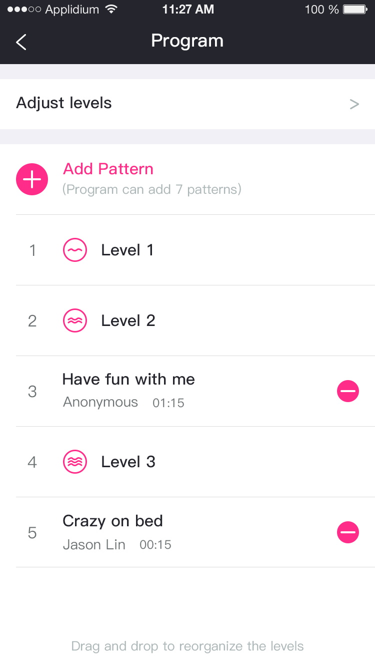 The Lovense Remote app screenshot: Up to 10 Patterns