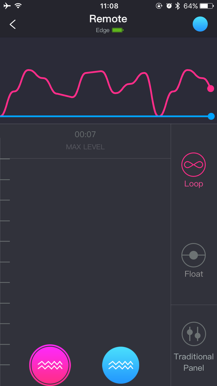 The Lovense Remote app screenshot: tap and slide remote control.