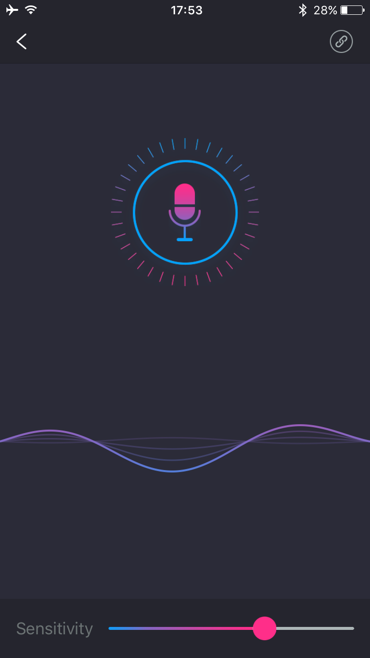 The Lovense Remote app screenshot: sound activated.