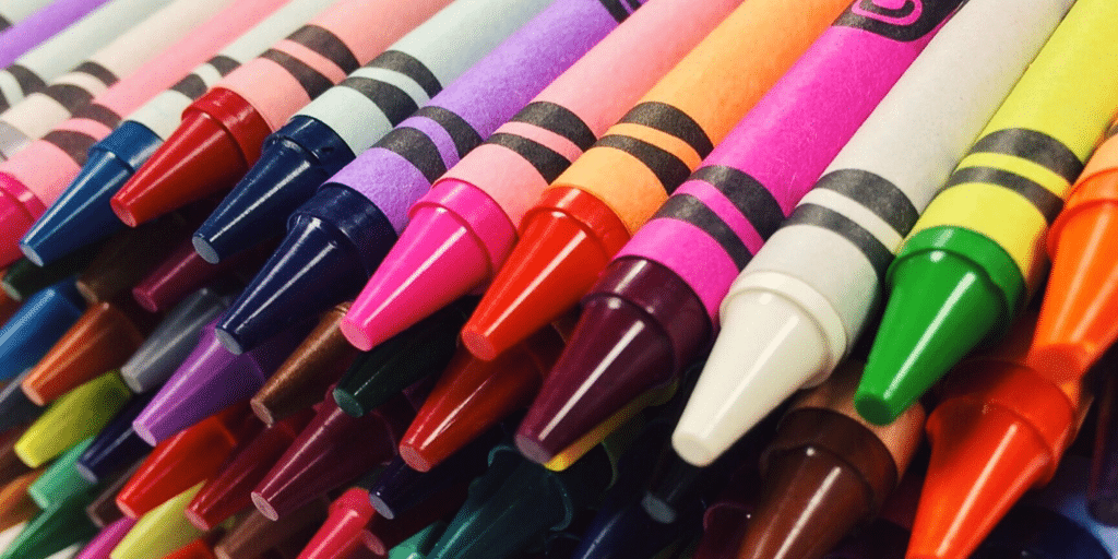 rows of colorful crayons, back to school supplies list