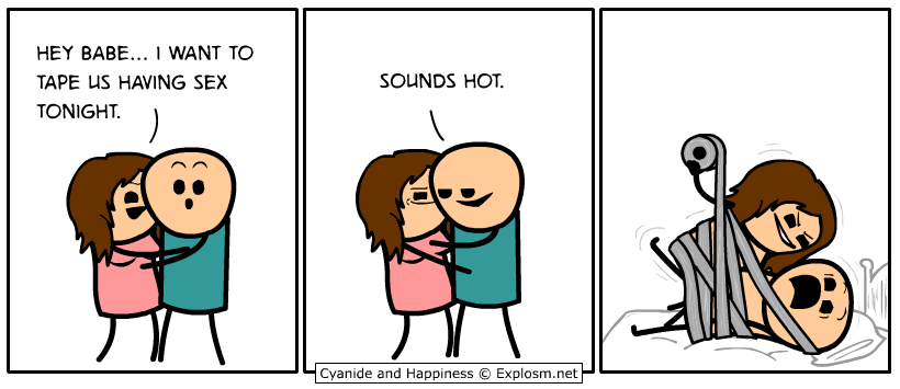 cyanide and happiness comic about tape sex