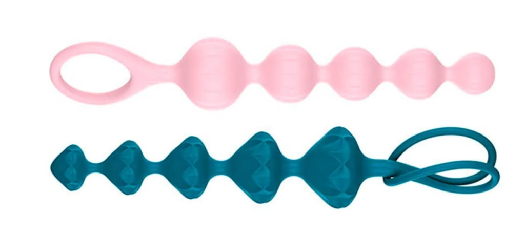two sets of anal beads in different stles and colors