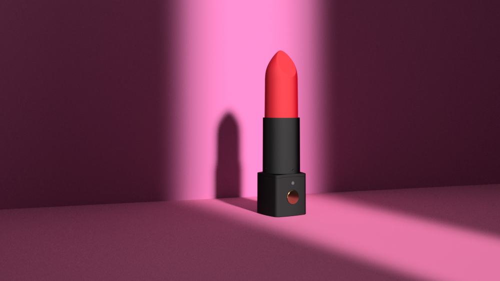 Lovense exomoon sur fond rose, vibromasseur pointé, vibromasseur discret publi play