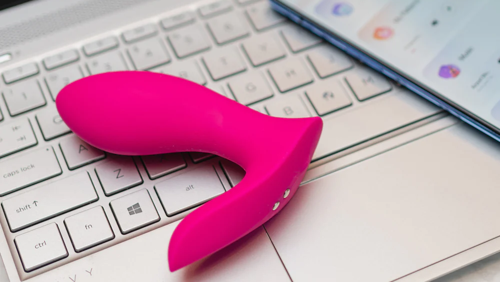 lovense flexer vibrator on a computer