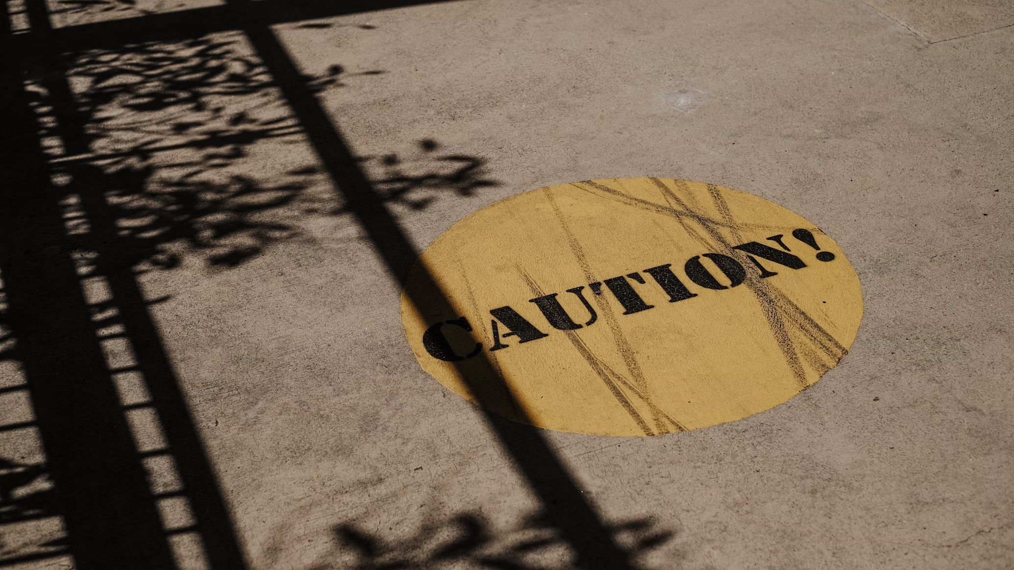caution sign on ground, cock ring safety guide