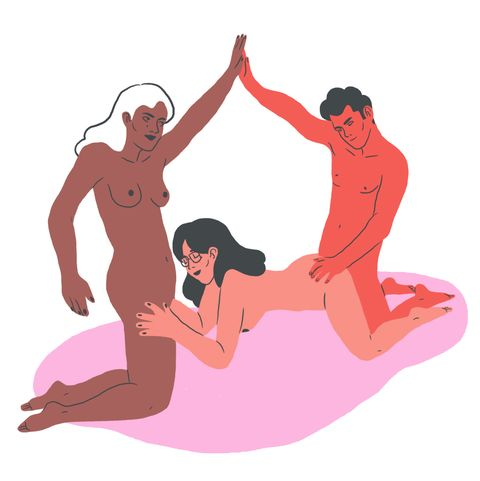  Illustration of the Eiffel Tower sex position with three people