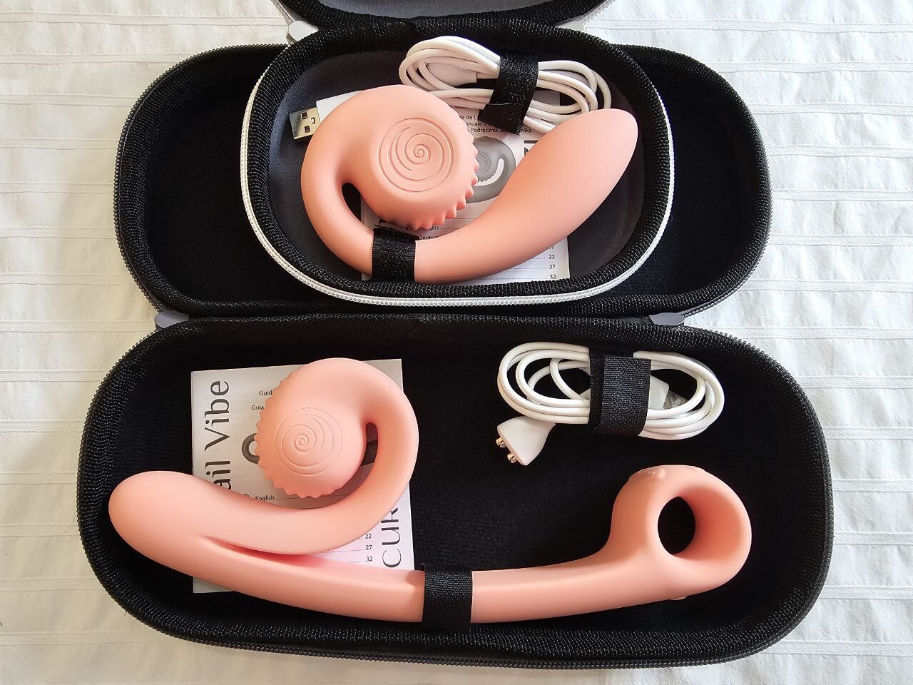 Snail vibrators in traveling case