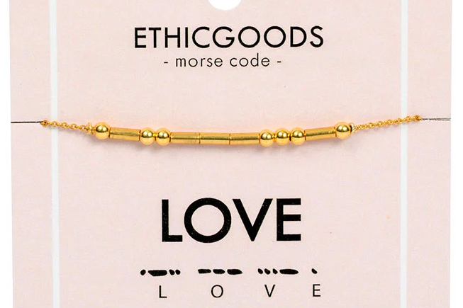 Morse code LOVE bracelet from Thailand to support survivors for international women's day