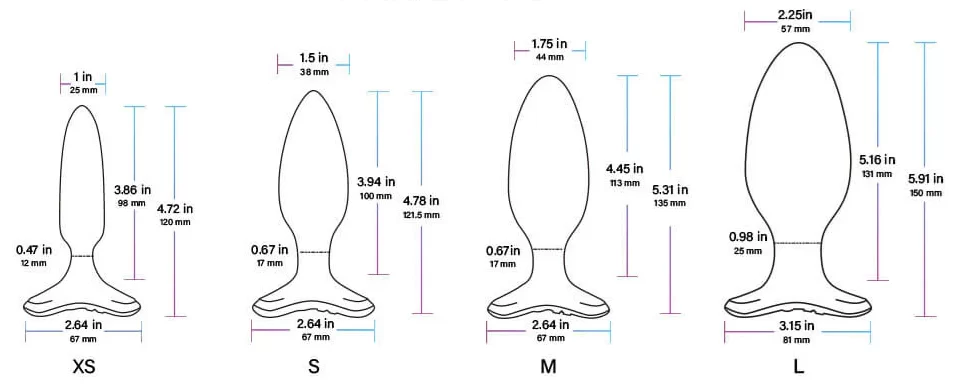 Full Hush 2 Specifications, Lovense hush 2 vibrating butt plug measurements