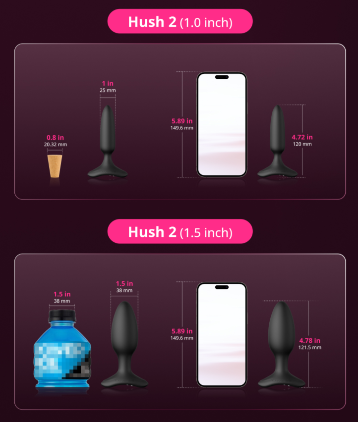 Lovense hush XS and S vibrating butt plug